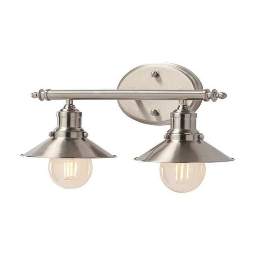 Home Decorators Glenhurst 16 in. 2-Light  Brushed Nickel  Vanity Light Fixture