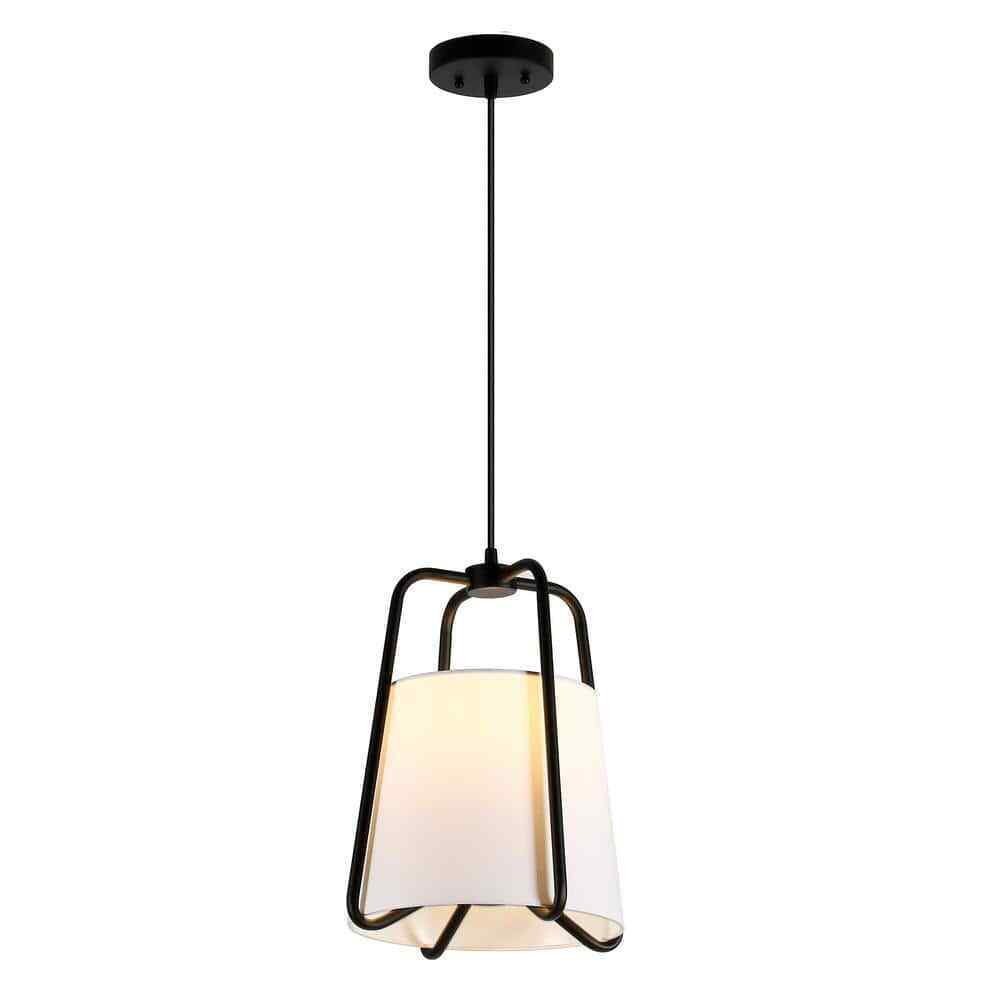 Meyer&Cross Marduk 1-Light Blackened Bronze Contemporary Fabric Pendant