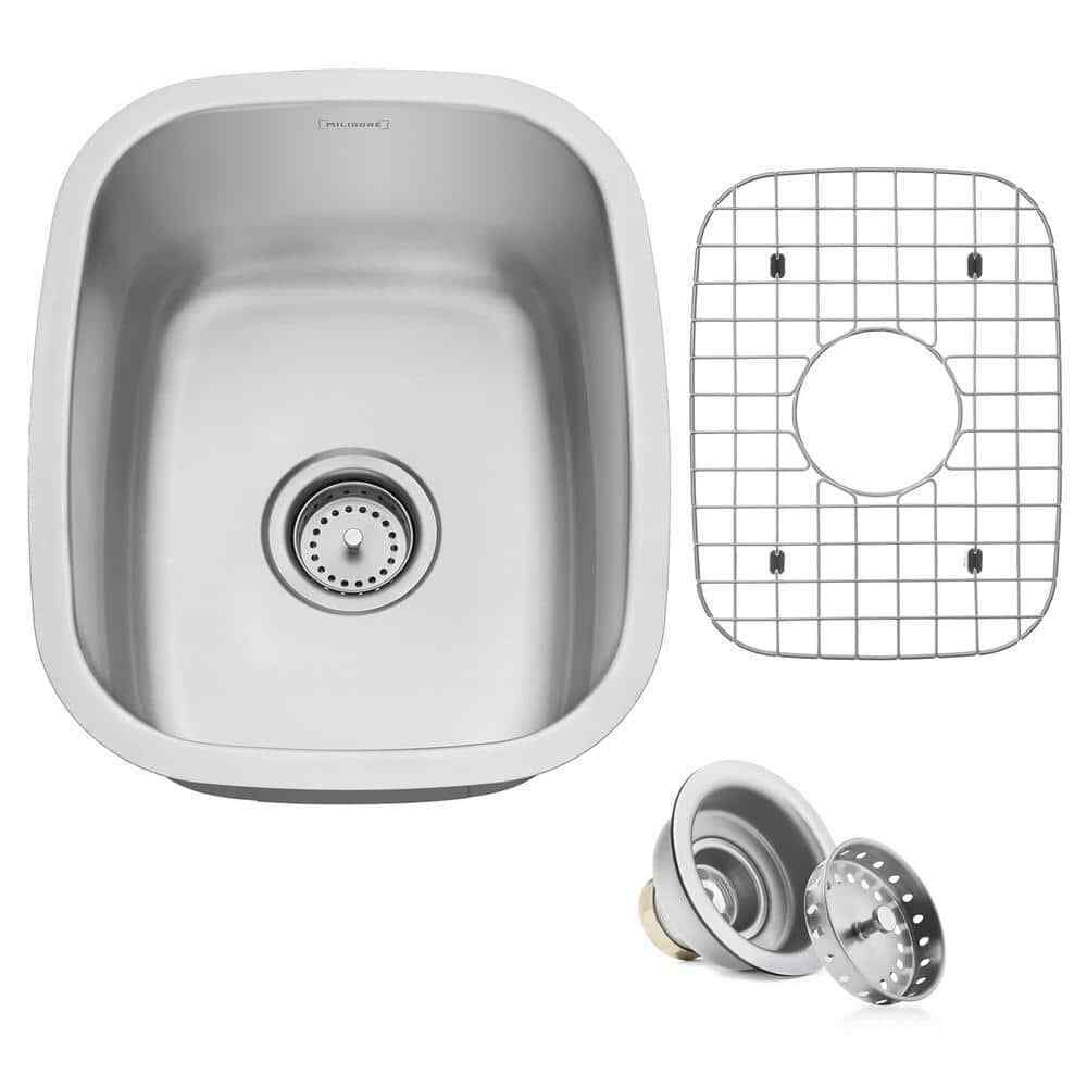Miligore 16-Gauge Stainless Steel 15 in. Single Bowl Undermount Kitchen Sink