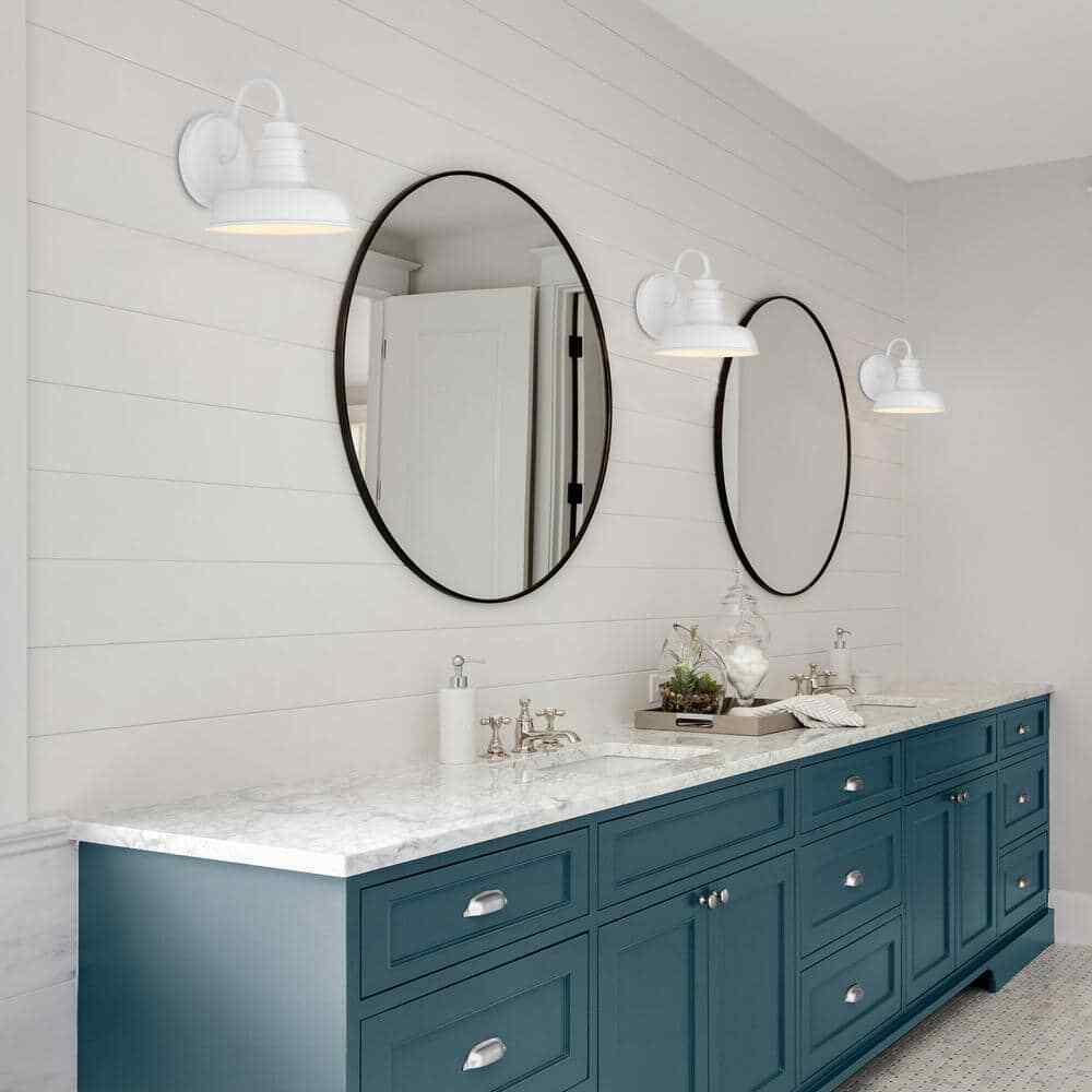 Hampton Bay Elmcroft 7.63 in. 1-Light Designer White Wall Mount Sconce Light
