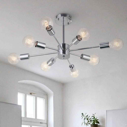 RRTYO Taraji 24.01 in. 8-Light Semi Chrome Semi-Flush Mount