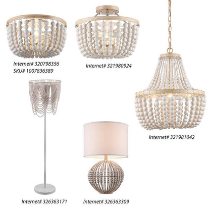 Hampton Bay Cayman 13 in. 2-Light Beaded Semi-Flush Mount Ceiling Light Fixture