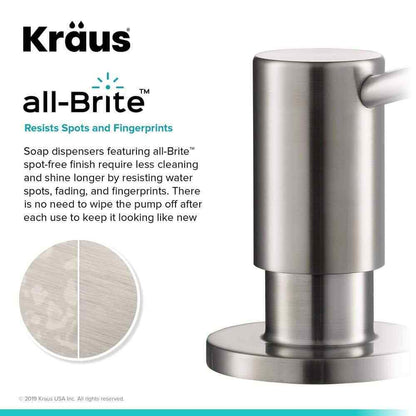 KRAUS Kitchen Soap and Lotion Dispenser in All-Brite Spot Free Stainless Steel