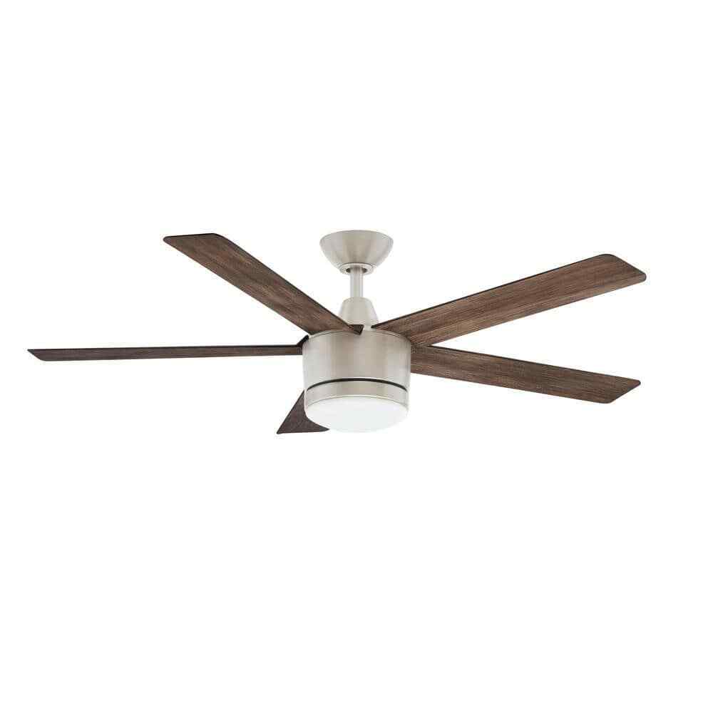 Home Decorators Merwry 52 in. Integrated LED Indoor Brushed Nickel Ceiling Fan