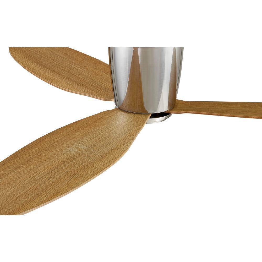 Radar 52 in. DC Ceiling Fan in Brushed Chrome with Teak Blades 21051901