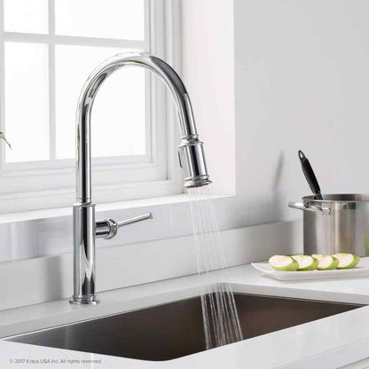 KRAUS Sellette Single-Handle Pull-Down Sprayer Faucet w/ Dual Function Sprayhead