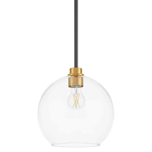 Hampton Bay Vista Heights 1-Light Aged Bronze and Brass Pendant Light