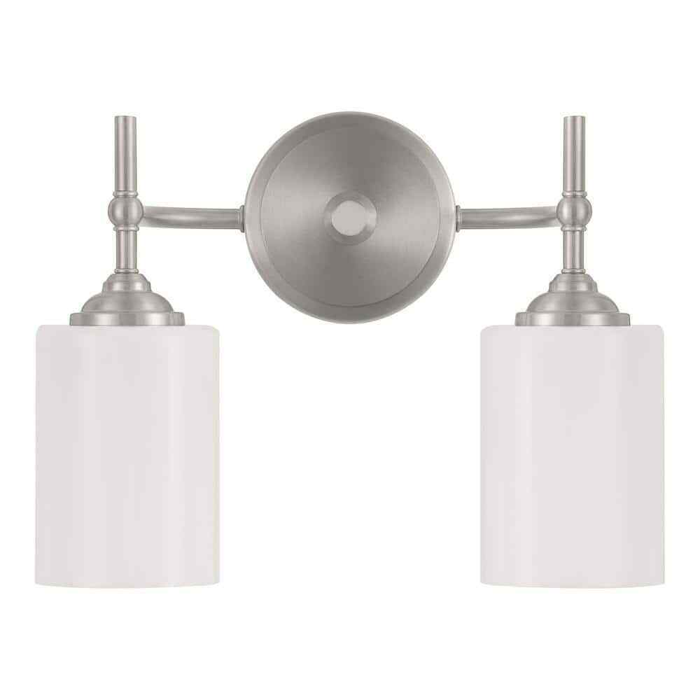 Home Decorators Ayelen 13.5 in. 2-Light Brushed Nickel Bathroom Vanity Light