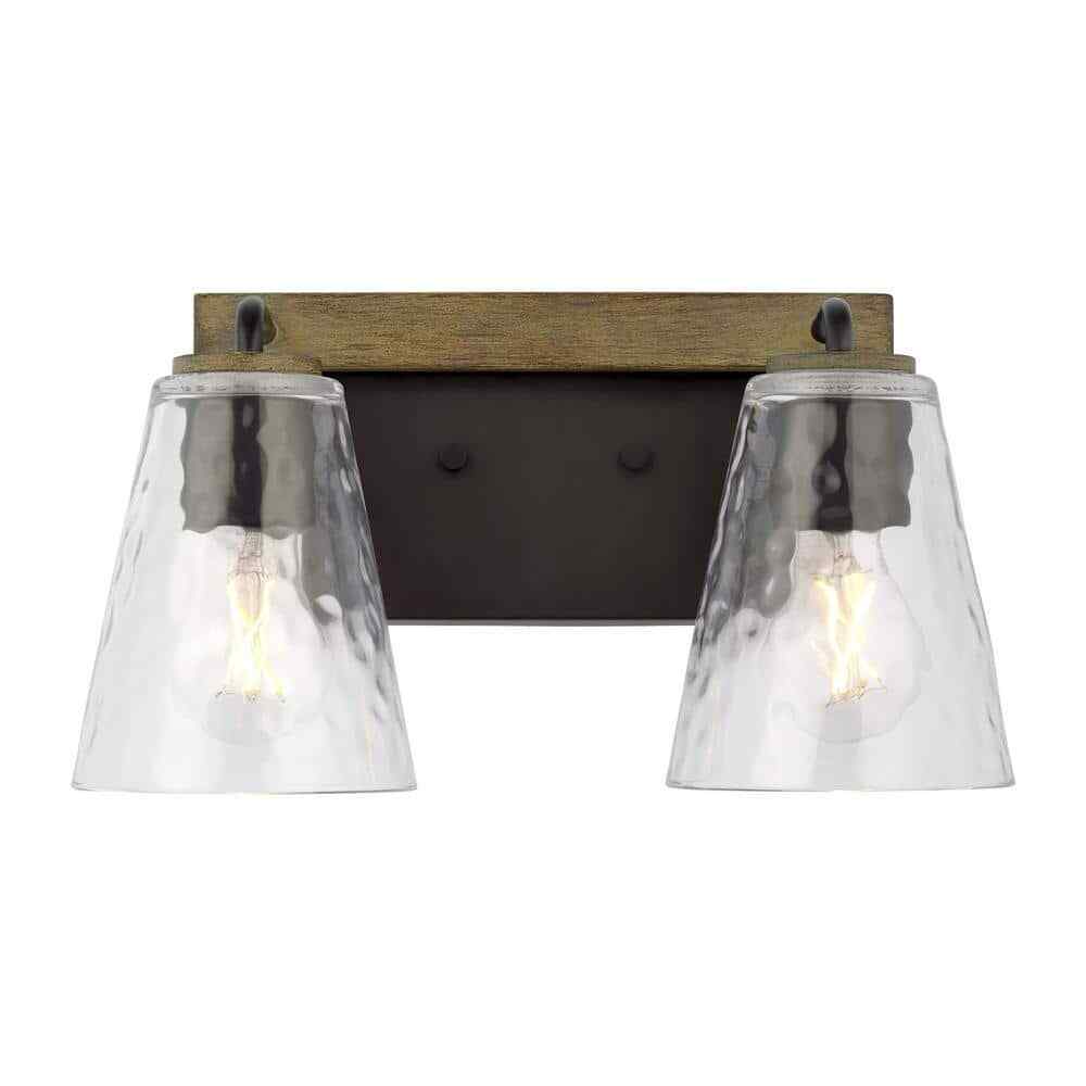 Home Decorators Westbrook Weathered Oak Rustic Farmhouse Bathroom Vanity Light