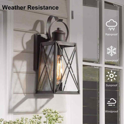 LNC Craftsman 1-Light Rusty Bronze Outdoor Wall Lantern Sconce 2-Pack