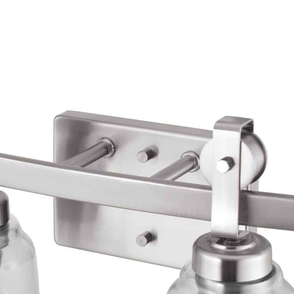 Home Decorators Knollwood 2-Light Brushed Nickel Vanity Light w/ Glass Shades