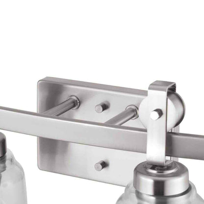 Home Decorators Knollwood 2-Light Brushed Nickel Vanity Light w/ Glass Shades