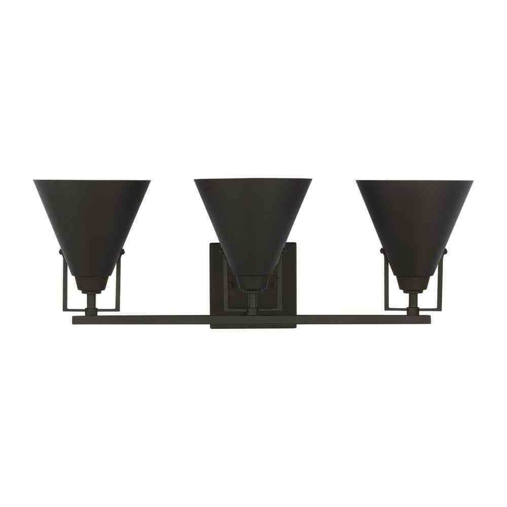 Home Decorators Insdale 3-Light Matte Black Modern Industrial Vanity Light