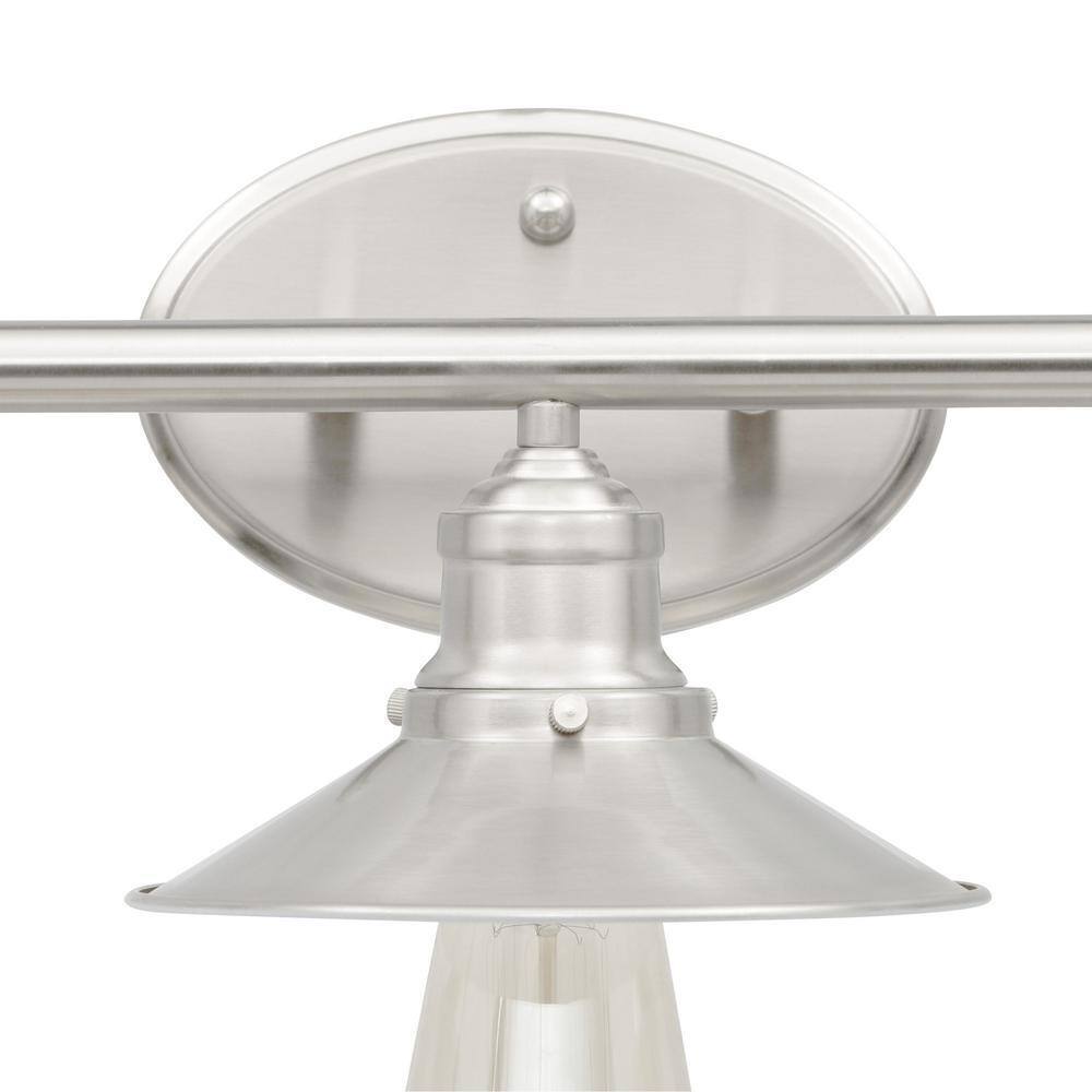 Home Decorators Glenhurst 25 in. 3-Light Brushed Nickel Bathroom Vanity Light