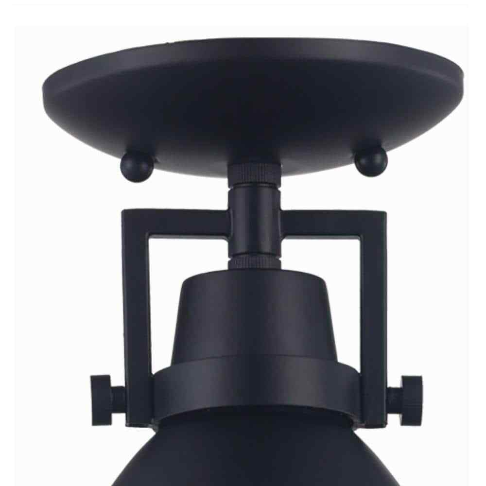 Monteaux Lighting 7 in. Monteaux 1-Light Black Semi-Flush Ceiling Light Fixture