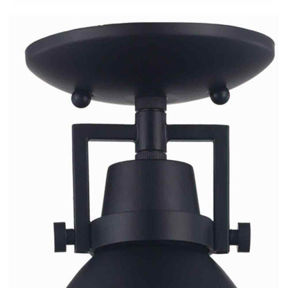 Monteaux Lighting 7 in. Monteaux 1-Light Black Semi-Flush Ceiling Light Fixture