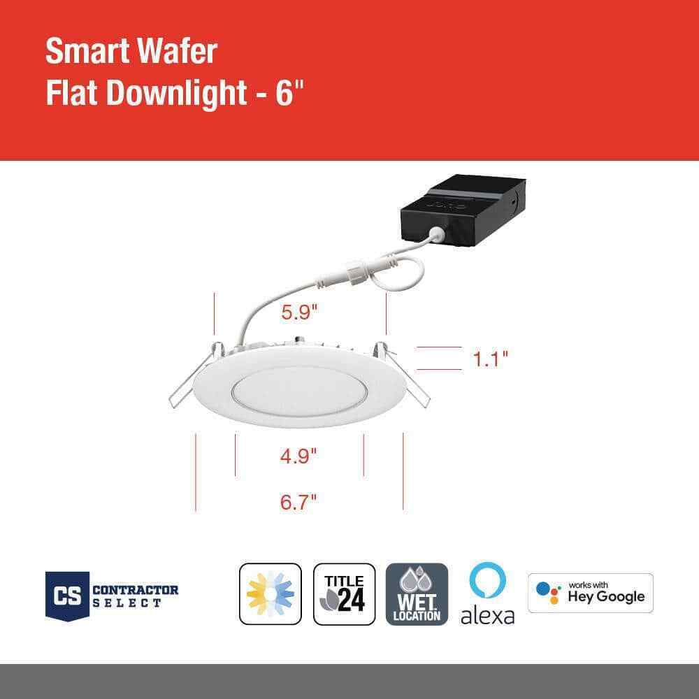 Juno Contractor Select WF6C 6 in. Matte White LED Tunable Canless Downlight