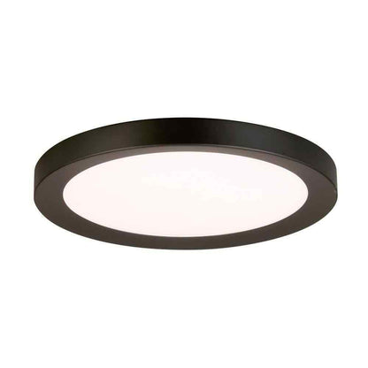 Home Decorators Calloway 19 in. Matte Black Concave Selectable LED Flush Mount