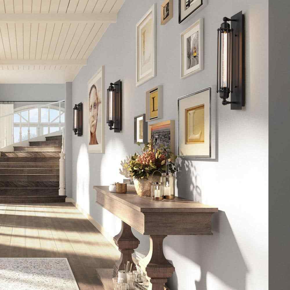 LNC Modern Industrial Black Linear Wall Sconce, 1-Light Bathroom Vanity Light