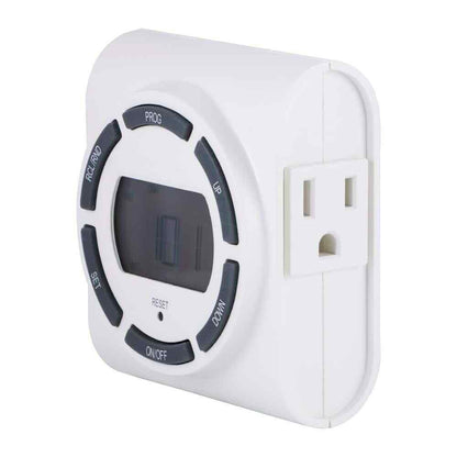 Defiant 15 Amp 7-Day Indoor Plug-In Digital Timer with 2-Grounded Outlets White