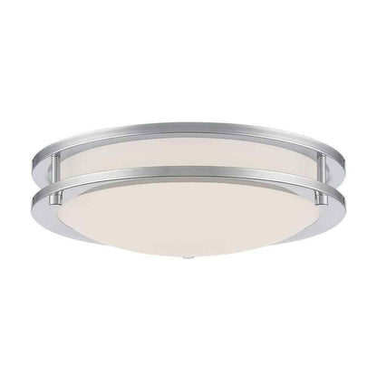 Hampton Bay Flaxmere 12 in. Chrome Dimmable LED Flush Mount Ceiling Light