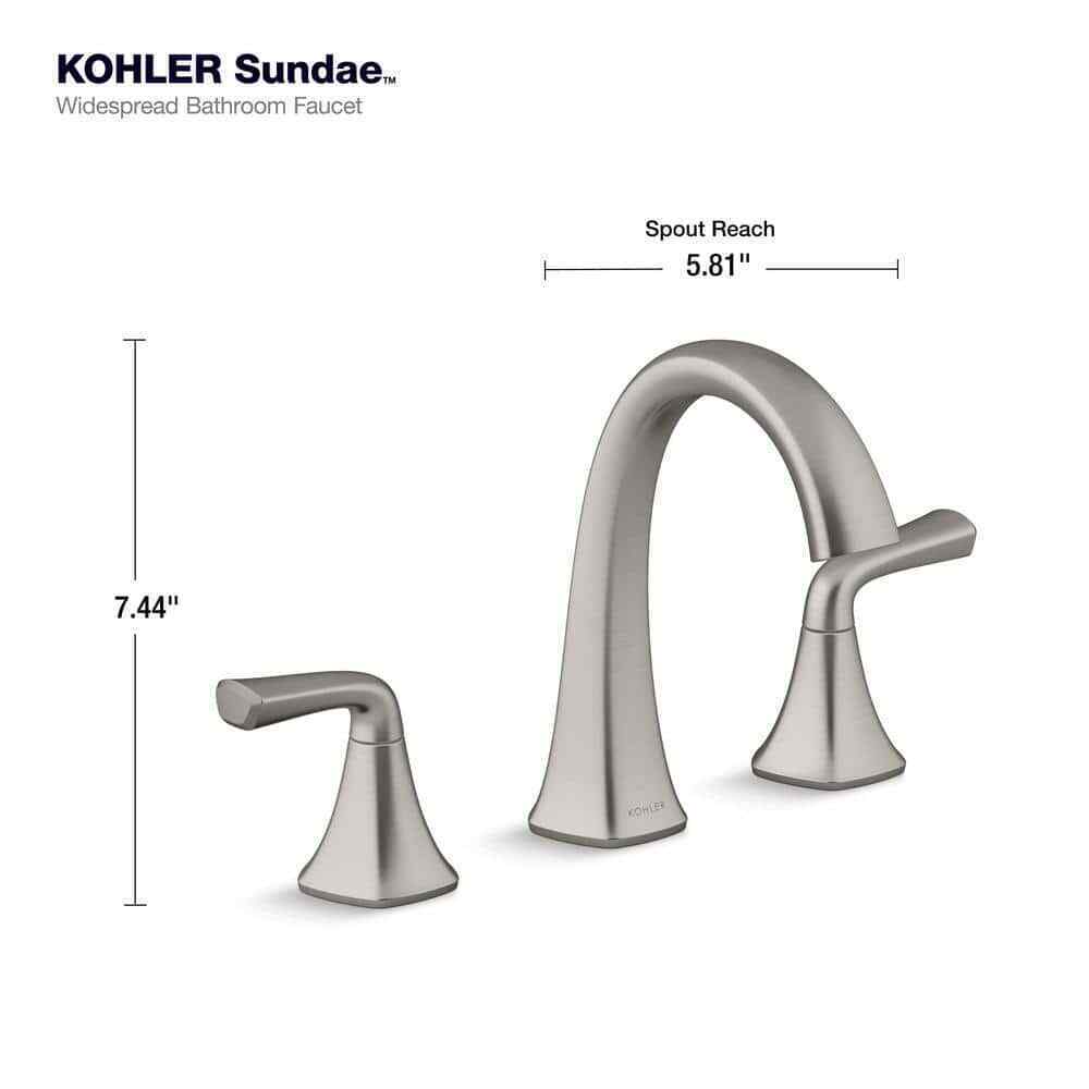 KOHLER Sundae 8 in. Widespread Double Handle Bathroom Faucet