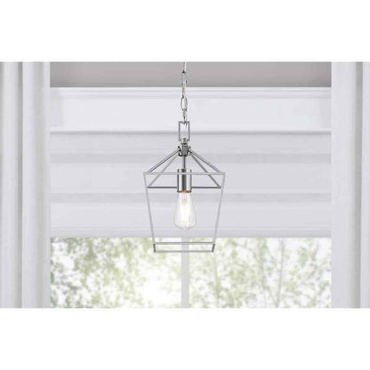 Home Decorators Weyburn 1-Light Chrome Farmhouse Mini Pendant Light Fixture