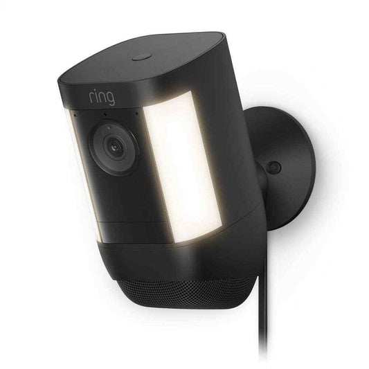 Ring Spotlight Cam Pro Plug-In - Smart Security Video Camera w/ LED Lights Black