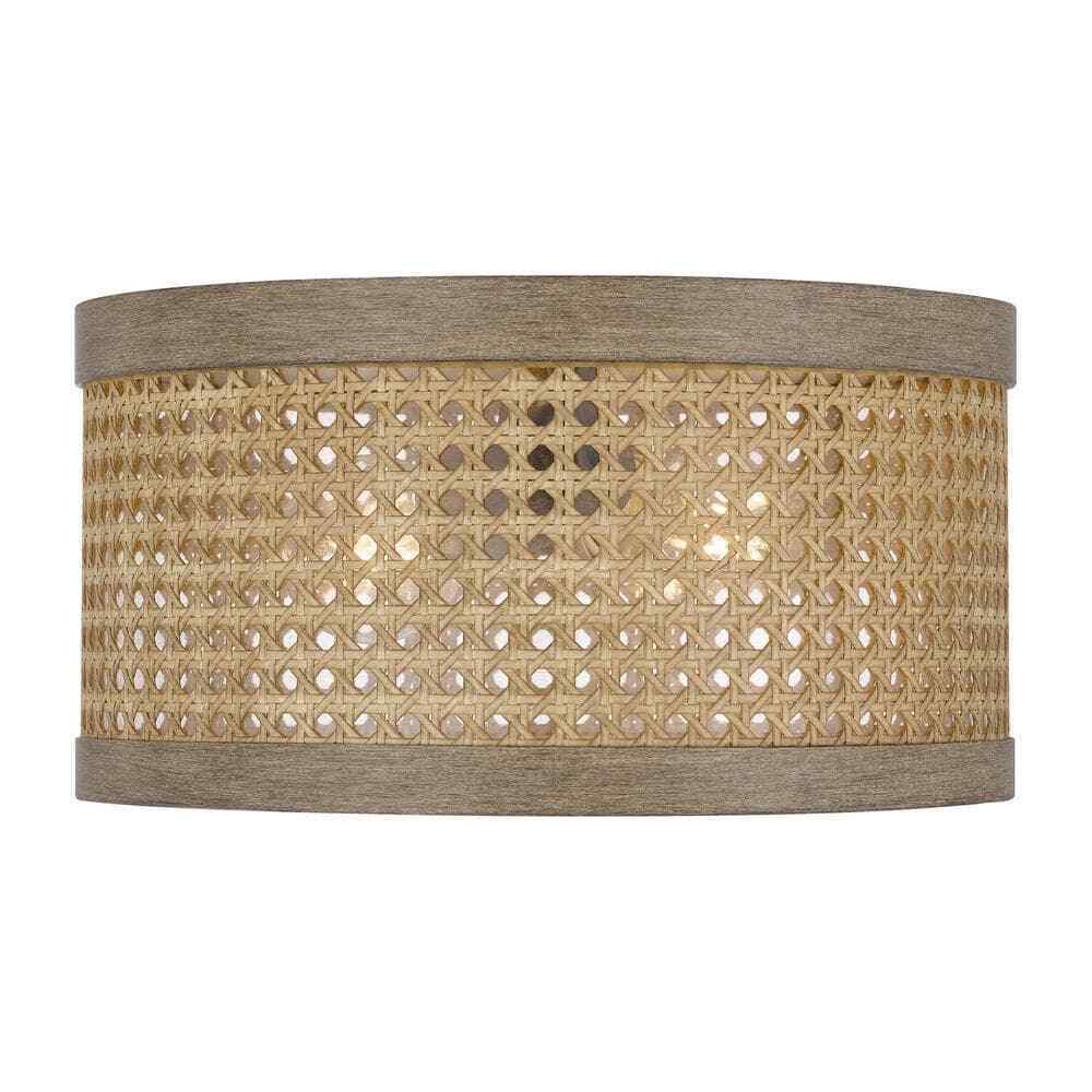 Home Decorators Collection Beau 11.88 in. 2-Light Natural Wood Flush Mount