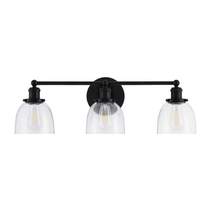 Home Decorators Collection Evelyn 26.75 in. 3-Light Matte Black Modern