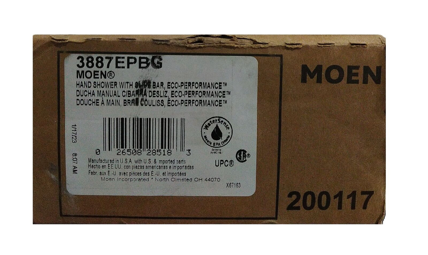 MOEN Eco 1-Spray Pattern. Single Wall Mount Handheld Shower Head in Brushed Gold