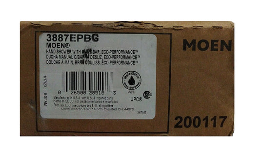MOEN Eco 1-Spray Pattern. Single Wall Mount Handheld Shower Head in Brushed Gold