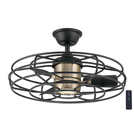 Home Decorators Heritage Point 25 in. LED Indoor/Outdoor Bronze Gold Ceiling Fan