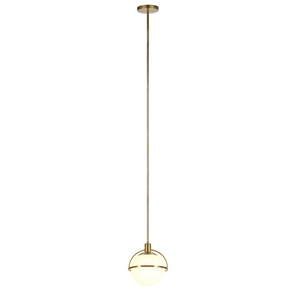 Meyer&Cross Cieonna 1-Light Brass Pendant with White Milk Glass Shade