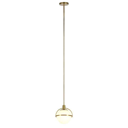 Meyer&Cross Cieonna 1-Light Brass Pendant with White Milk Glass Shade