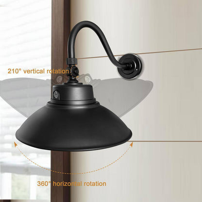 Cedar Hill 3800 Lumens 42-Watt Integrated LED Black Gooseneck Wall Sconce