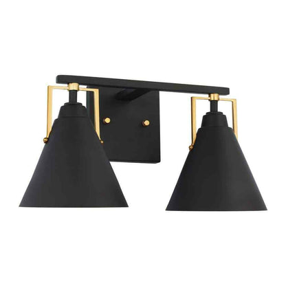 Home Decorators Insdale 2-Light Matte Black Modern Bathroom Vanity Light