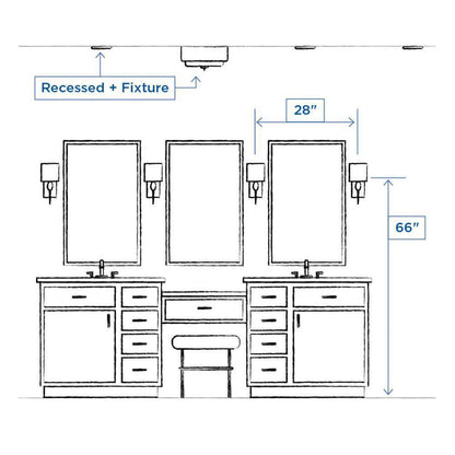 Progress Lighting Gulliver 24 in. 3-Light Graphite Coastal Bathroom Vanity