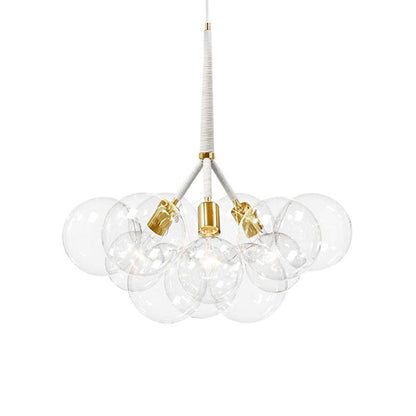 RRTYO Mateo 19.7 in. 3-light White Glam Cluster Globe Glass Bubble Chandelier