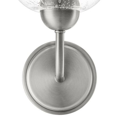 Home Decorators Collection Jill 1-Light Brushed Nickel Sconce Seeded Glass