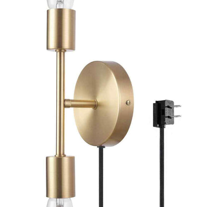 Hampton Bay Stockport 2-Light Brass Wall Sconce 65746