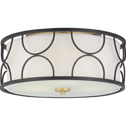 Progress Lighting Landree Collection 3-Light Black Flush Mount P350132-031