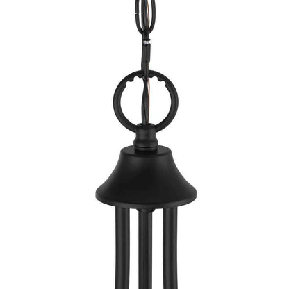 Hampton Bay Pavlen 18 in. 3-Light Black Chandelier with Clear Glass Shades