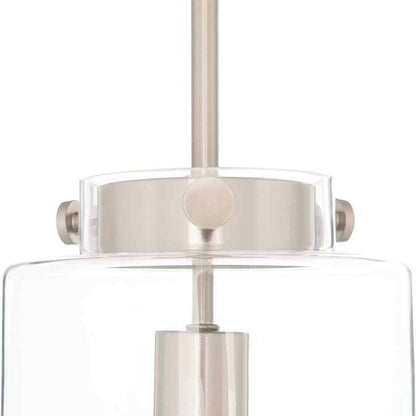 Hampton Bay Mullins 6.75 in. 1-Light Brushed Nickel Mini Pendant