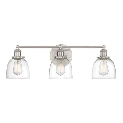 Home Decorators Evelyn 26.75 in. 3-light Brushed Nickel Modern Industrial Vanity