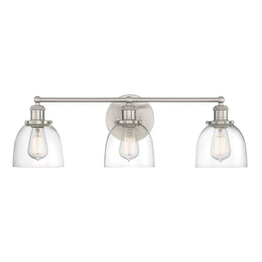 Home Decorators Evelyn 26.75 in. 3-light Brushed Nickel Modern Industrial Vanity
