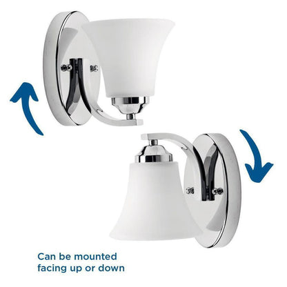 Progress Lighting Adorn 1-Light Polished Chrome Etched Glass Bath Vanity Light