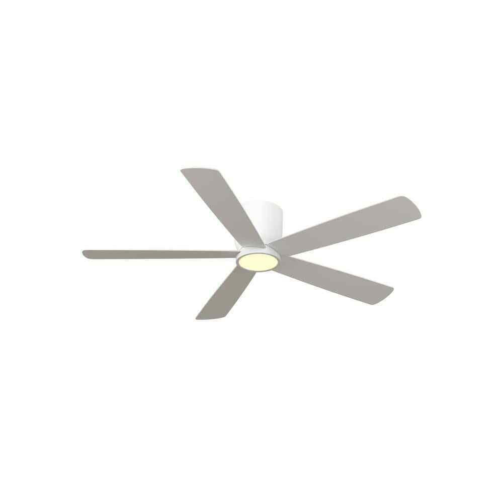 Home Decorators Britton 52 in. LED Indoor Matte White Ceiling Fan w/ Remote