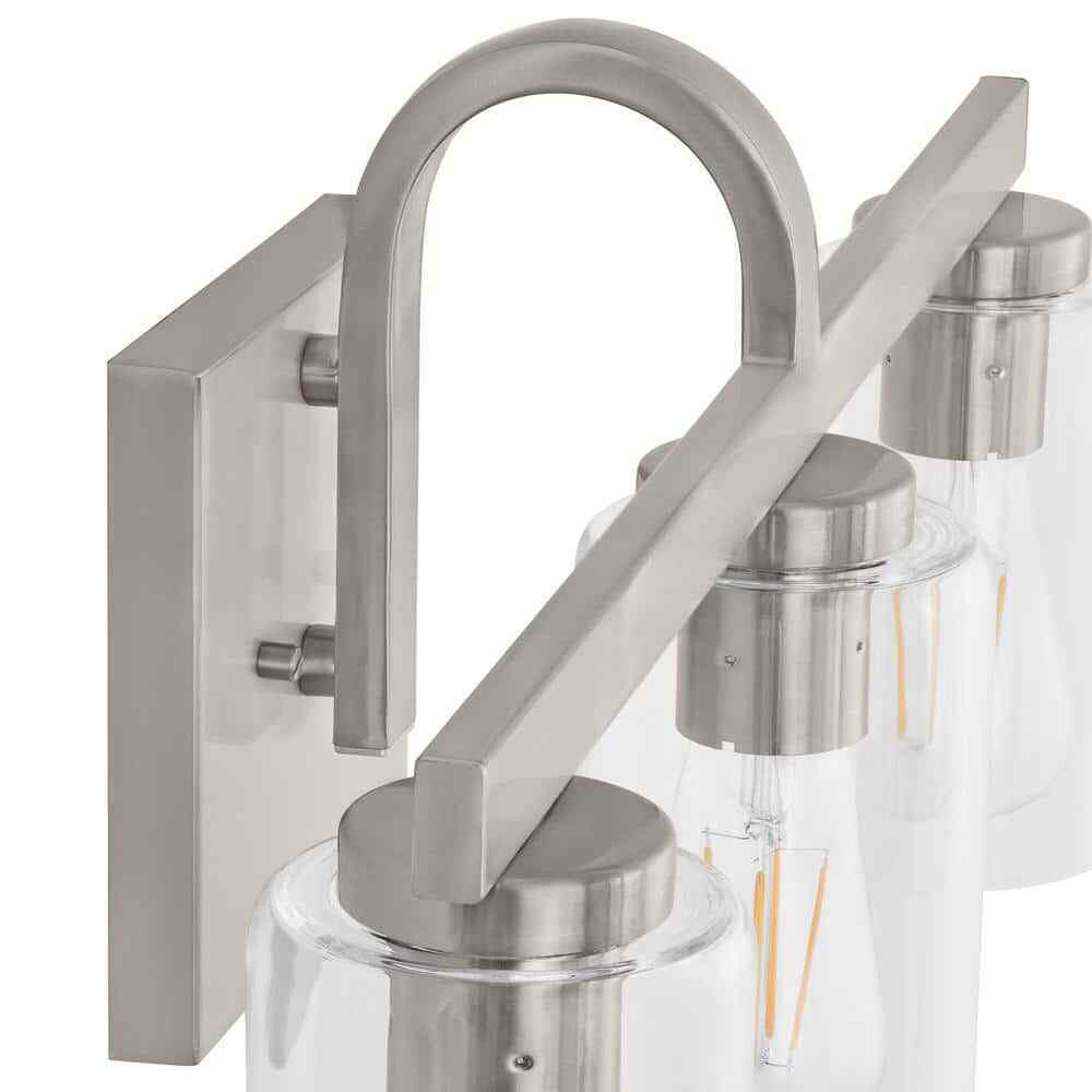 Hampton Bay Kendall Manor 22 in. 3 Light Brushed Nickel Bathroom Vanity Light