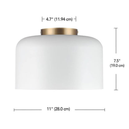 Globe Electric Matte White Flush Mount w/ Inner Frosted Glass Shade